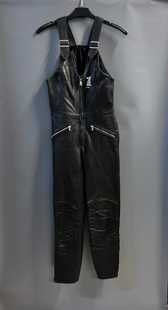 Pantaloni piele cu bretele PPI0027